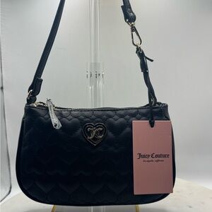 Juicy Couture Black Heart Quilted Shoulder Bag NWT